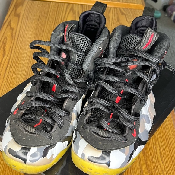 Kids Black and Red Camouflage Shoes